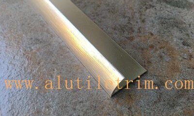 Brushed aluminium tile trim