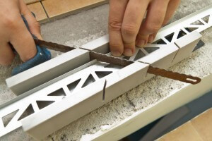 Aluminum tile edging cutting