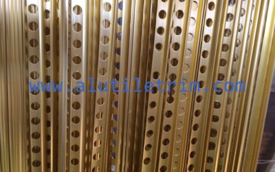 Gold aluminum tile trim