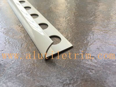 Powder coated white aluminum tile trim