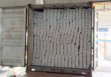 Aluminum tile trim container loading