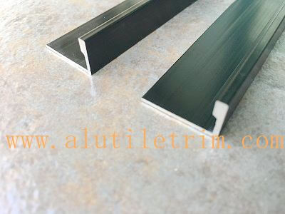 Brushing black straight edge aluminum tile trim