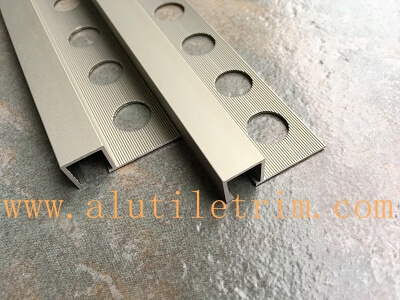 Anodized Champagne aluminum tile trim