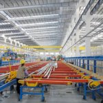 Extrusion process, aluminum tile trim production third step