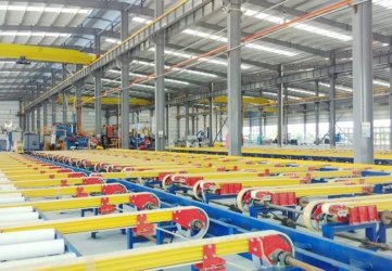 Aluminum extrusion production line for floor covering profiles