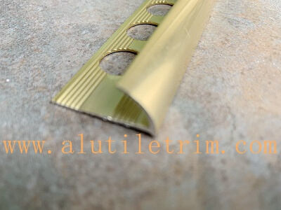 Shiny gold aluminum tile trim