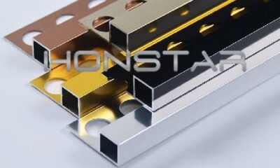 Square edge close type aluminum tile trim product